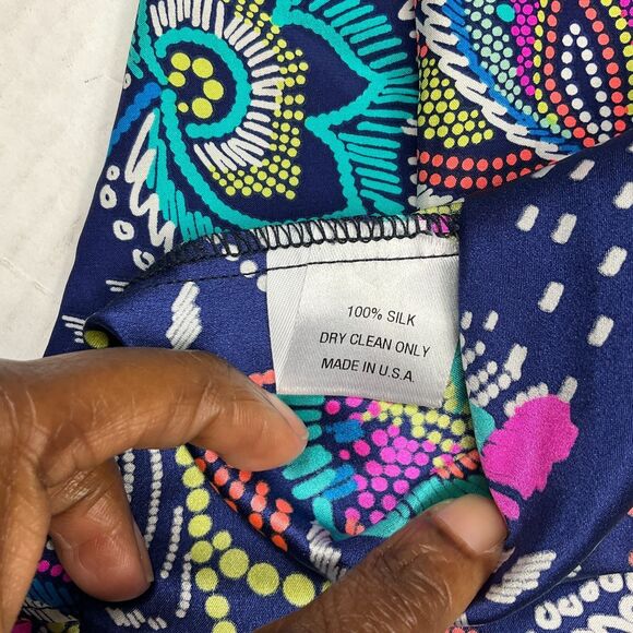 Alice Trixie Silk Blouse Floral Colorful Flared 3/4 Sleeve Lightweight Shirt XS - Picture 9 of 12